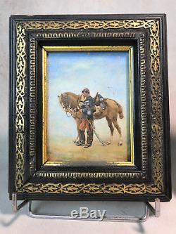 Edouard Detaille 1848/1912 Pair Of Paintings On Panel Mahogany Framed