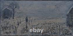 Edouard Righetti (1924-2001) oil on canvas Snowy Fontenay-sous-Bois