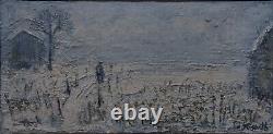Edouard Righetti (1924-2001) oil on canvas Snowy Fontenay-sous-Bois
