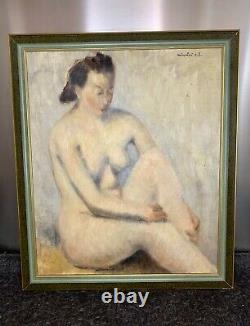 Elegant Oil On Canvas Representing A Naked Woman, Signed Nicolai. E. L.