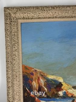 Émile Beaussier (1874–1943), Oil on Panel, Red Rocks at Agay, Signed Seascape