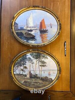 Emile Gauffriaud Bretagne 2 Paintings On Wood Panel