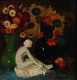 Emile Lecomte, 1927, Flowers And Ceramics Art Deco Bénézit, Grosse Cote