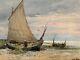 Emile Vernier, Painting, Boat, Sea, Landscape, Seascape, Beach, Fishing, Brittany