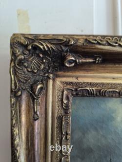 English Marine Oil on Wood Panel Unsigned Boats at Sea