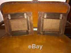 English School XIX Nice Pair Of Finely Painted Gilt Frames Navy