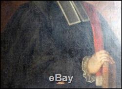 Epoque Eighteenth Portrait Of A Religious Man Of Nobility Of The Black Périgord