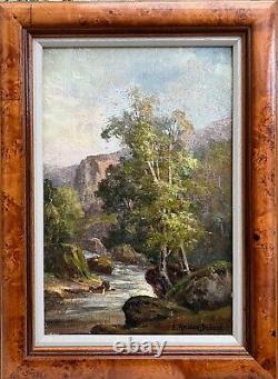 Ernest Reculon-dupont (1861-) Creuse Landscape To The River Hsp 26.5 X 17.5