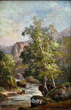 Ernest Reculon-dupont (1861-) Creuse Landscape To The River Hsp 26.5 X 17.5