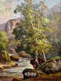 Ernest Reculon-dupont (1861-) Creuse Landscape To The River Hsp 26.5 X 17.5