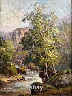 Ernest Reculon-dupont (1861-) Creuse Landscape To The River Hsp 26.5 X 17.5