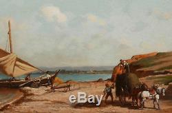 Etienne Billet Painter Painting Marine Landscape Marseille MIDI France Oil Boat