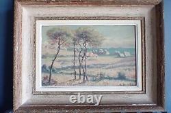 Etienne Bouillé 1858-1933 oil painting on wood Lande de Ploumanach