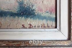 Etienne Bouillé 1858-1933 oil painting on wood Lande de Ploumanach