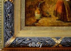 Eugène-François de Block 1812-1893. Belgian School. Young Woman at the Fountain