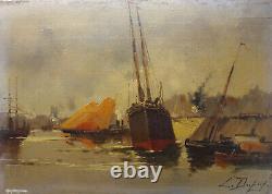 Eugène Galien-laloue (1854-1941) Oil On Wood Marine Signed L. Dupuy Ep 19th Century