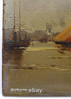 Eugène Galien-laloue (1854-1941) Oil On Wood Marine Signed L. Dupuy Ep 19th Century