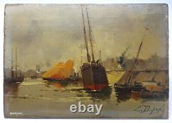Eugène Galien-laloue (1854-1941) Oil On Wood Marine Signed L. Dupuy XIX