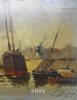 Eugène Galien-laloue (1854-1941) Oil On Wood Marine Signed L. Dupuy XIX