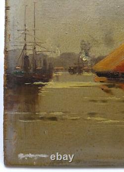 Eugène Galien-laloue (1854-1941) Oil On Wood Marine Signed L. Dupuy XIX