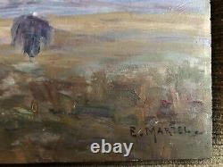Eugène Martel Sunrise And MILL Impressionist Board Hst 30x39 CM