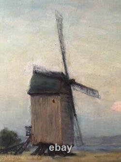 Eugène Martel Sunrise And MILL Impressionist Board Hst 30x39 CM