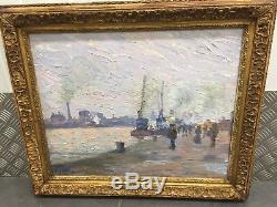 Eugène Tirvert Impressionist Painting Bords De Seine In Rouen Hsp Dated 1903