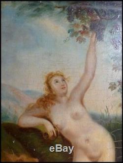 Eve Temptress Naked Woman In Nature Nude Female Oil On Wood Nineteenth Eroticism