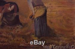 Exceptional Copy Jean-françois Millet Painting Realism Oil On Wood Signed 2