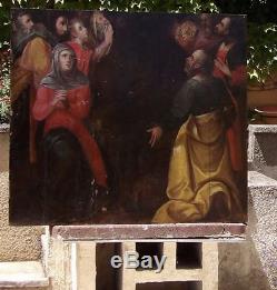 Exceptional & Large Table Xviith. The Apostles & Marie-madeleine At The Source