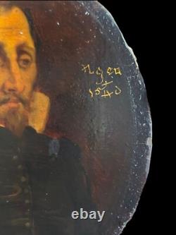 Exceptional Miniature on Wood Depicting Bernard De Palissy & Dated 1540