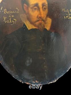 Exceptional Miniature on Wood Depicting Bernard De Palissy & Dated 1540