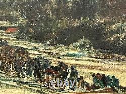 Exodus under the bombs HSP early 20th century. Signed. 16.5 x 22 cm