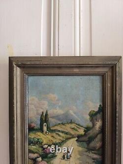 FORTUNÉ Senior oil on wood Walk in Provence animated French school circa 1900