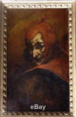 F. Paillet 1850-1918. Beautiful Portrait Of Mephisto The Devil Of Faust