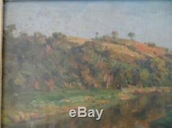 Felix Planquette 1873/1964 Oil On Panel Cow Riviere Sign Down Left