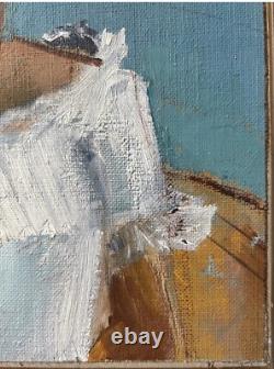 Female Portrait Original Antique Oil Painting 1950-60 Beauty Girl Expressive