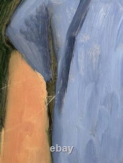 Female Portrait Original Vintage Oil Painting 1951, Beautiful Girl, Signed Framed