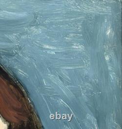 Female Portrait Original Vintage Oil Painting 1951, Beautiful Girl, Signed Framed