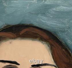 Female Portrait Original Vintage Oil Painting 1951, Beautiful Girl, Signed Framed