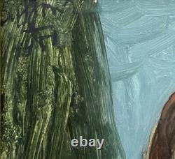 Female Portrait Original Vintage Oil Painting 1951, Beautiful Girl, Signed Framed