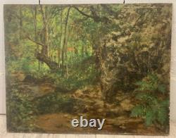 Ferdinand Boussenot (xix) Landscape Nature Foret Tree Sub-bois Creek Trees