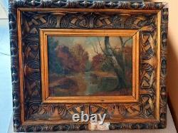 Fernand Weil Oil On Panel Hsp Painting Under Wood Side Gilded Frame