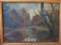 Fernand Weil Oil On Panel Hsp Painting Under Wood Side Gilded Frame