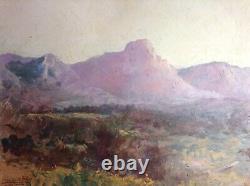 Filippini Francesco Italian Impressionist Table 19th Oil Landscape Mountain