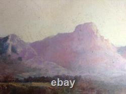 Filippini Francesco Italian Impressionist Table 19th Oil Landscape Mountain