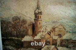 Fleury Chenu. 1833-1875. Snowy Village & Summer Landscape. Hsb Frame 50 X 89 CM
