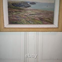 Flower Coast of Belle-Île-en-Mer, heather oil on wood framed 1932 anonymous