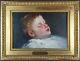 Former Child Asleep Table Antique Oil Painting Oil Painting Old Dipinto
