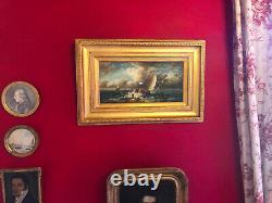 Former English School, Marine Scene, Oil On Wood Signed